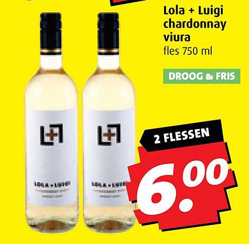 Lola + Luigi chardonnay viura fles 750 ml