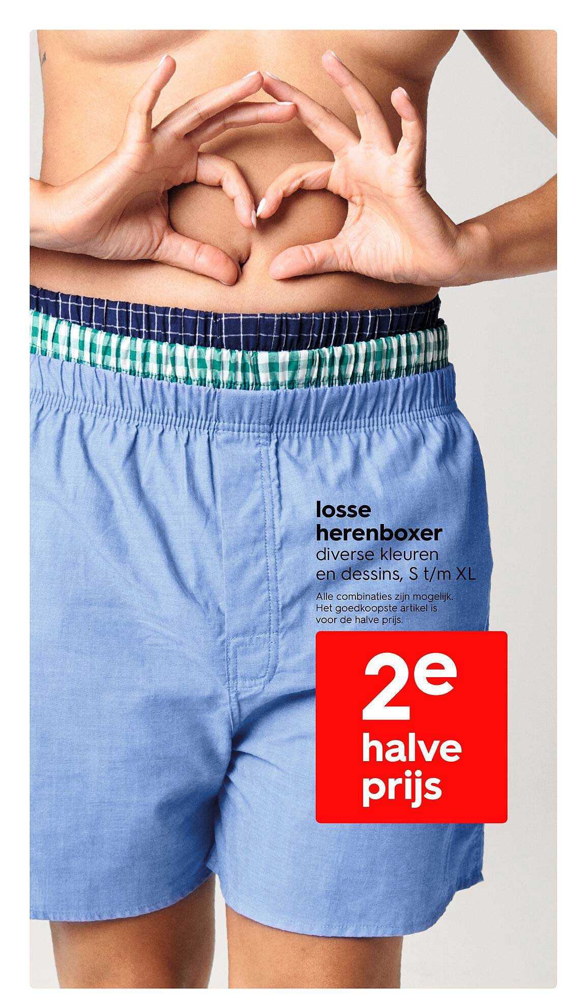 losse herenboxer diverse kleuren en dessins, S t/m XL