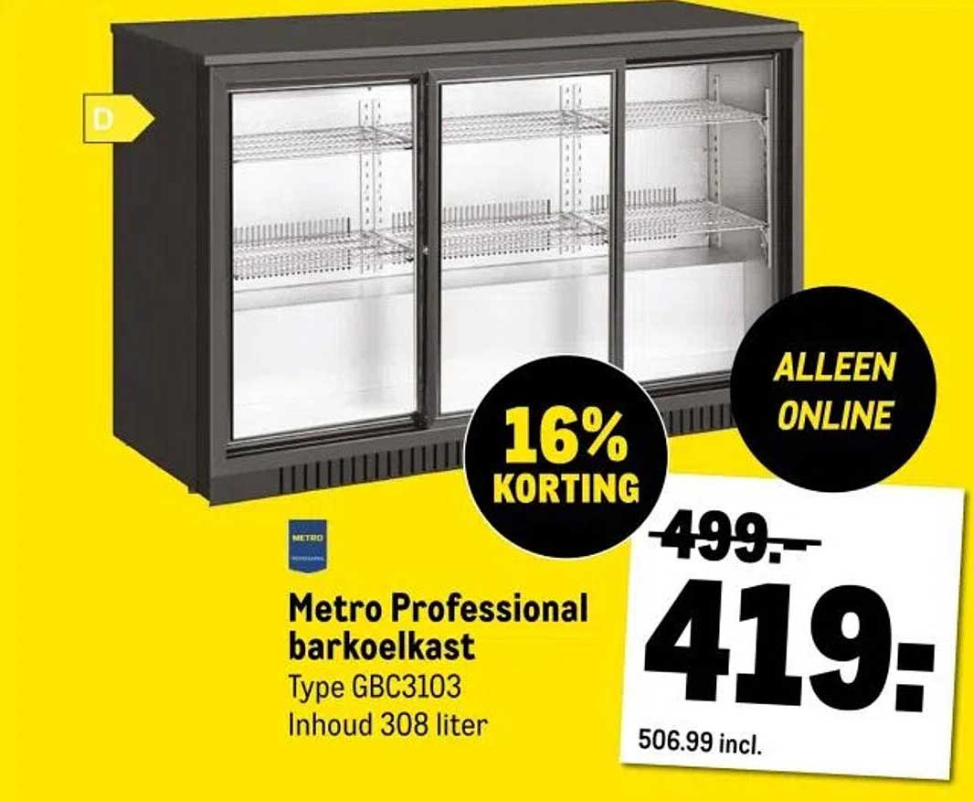 Metro Professional barkoelkast Type GBC3103 Inhoud 308 liter