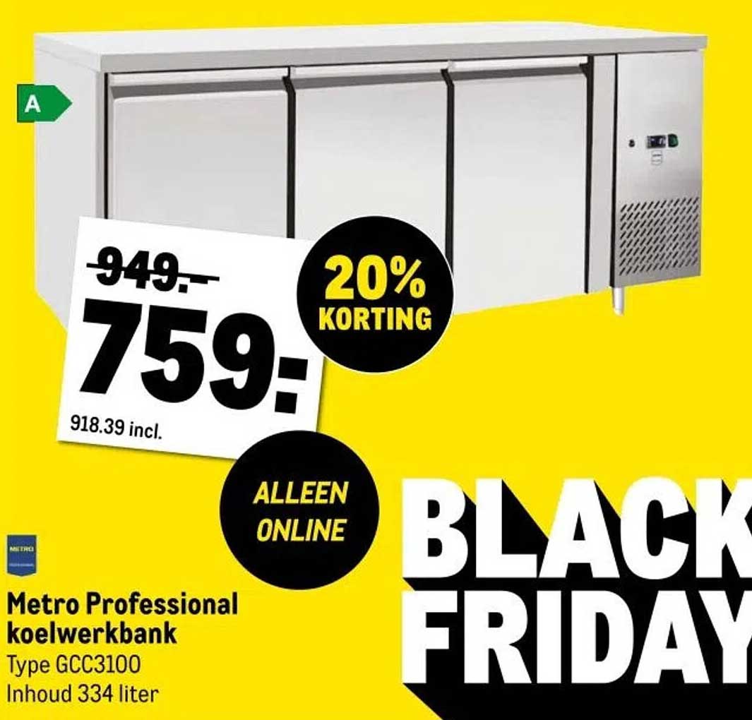Metro Professional koelwerkbank Type GCC3100 Inhoud 334 liter
