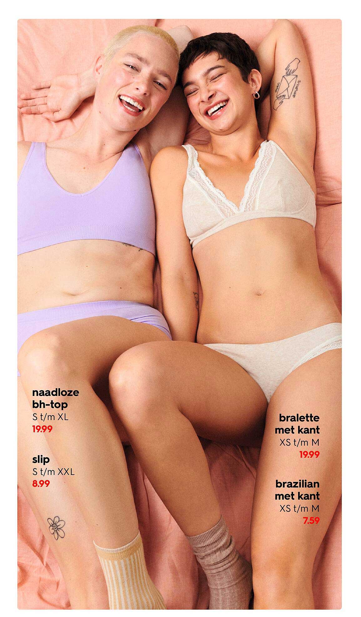 naadloze bh-top St t/m XL