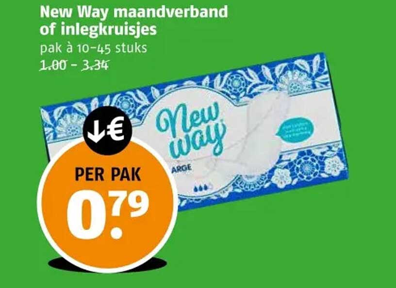New Way maandverband of inlegkruisjes pak à 10-45 stuks