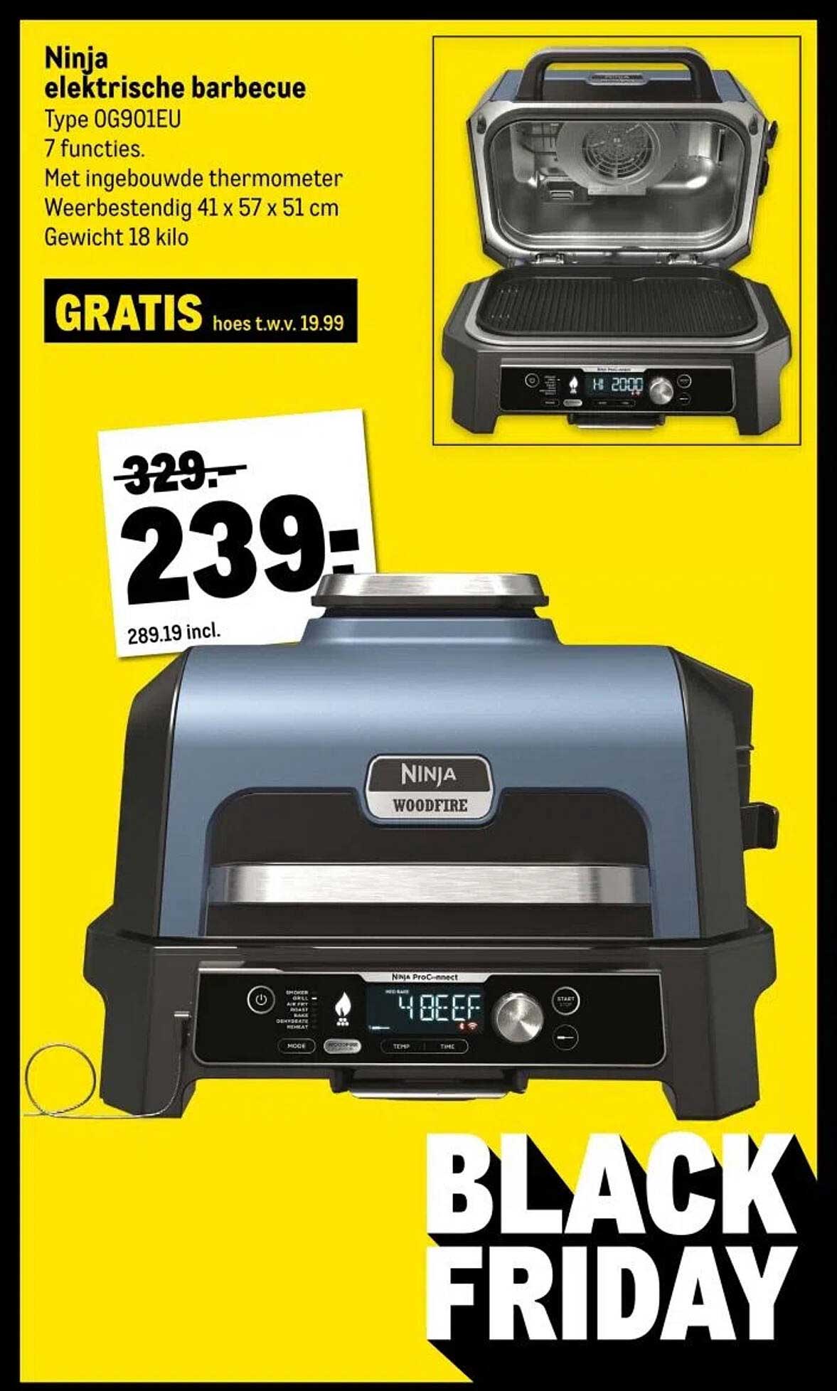 Ninja elektrische barbecue Type OG901EU 7 functies