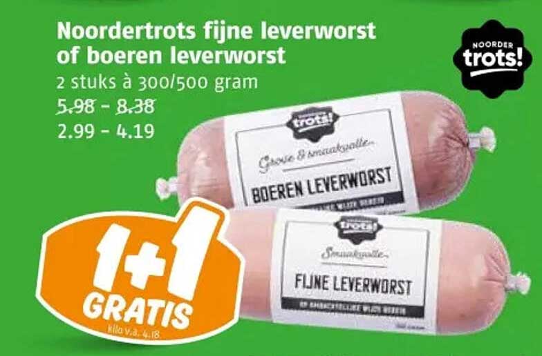 Noordertrots fijne leverworst of boeren leverworst