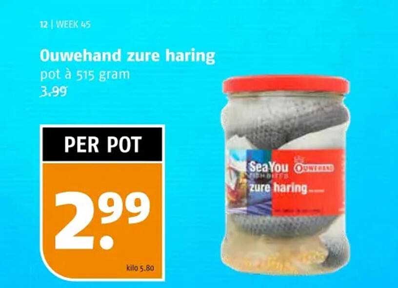 Ouwerhand zure haring pot à 515 gram