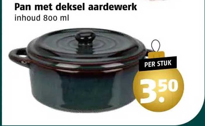Pan met deksel aardewerk