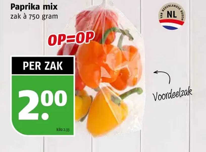 Paprika mix zak à 750 gram