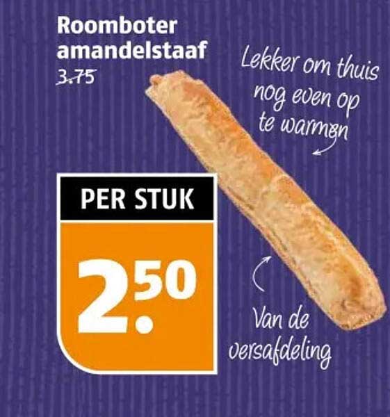 Roomboter amandelstaaf