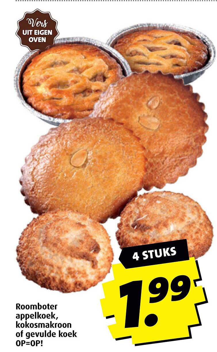 Roomboter appelkoek, kokosmakroon of gevulde koek OP=OP!