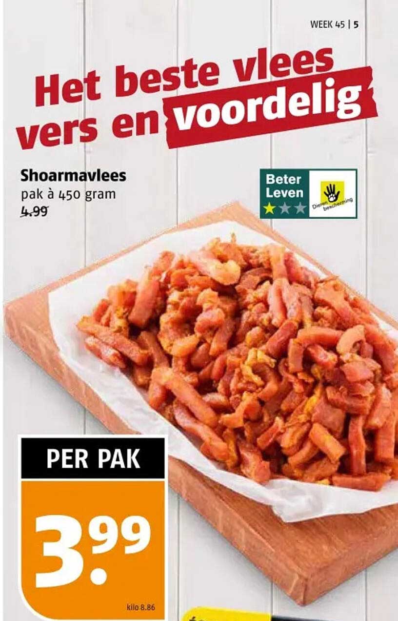 Shoarmavlees pak à 450 gram