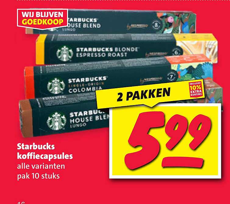 Starbucks koffiecapsules alle varianten pak 10 stuks
