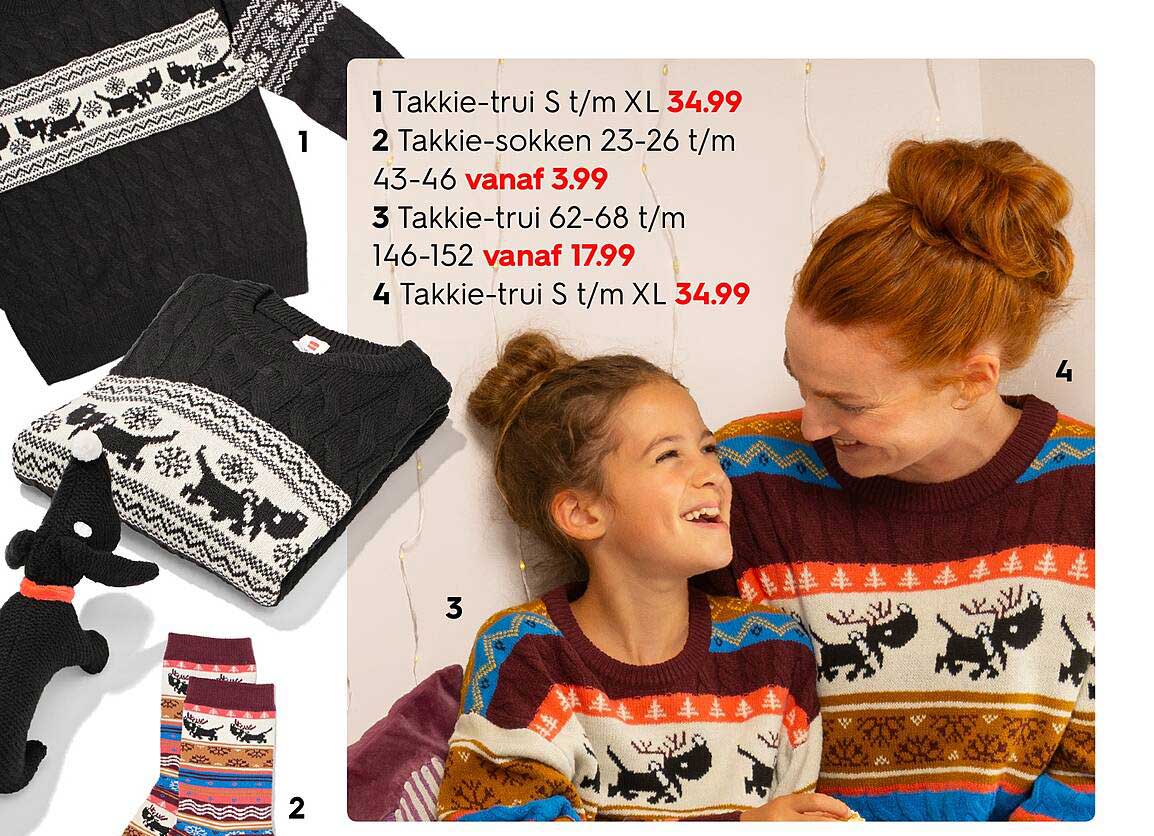 Takkie-trui S t/m XL 34,99