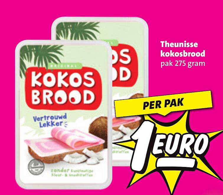 Theunisse kokosbrood pak 275 gram