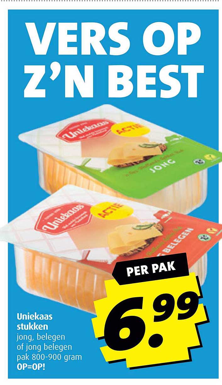 Uniekaas stukken jong, belegen of jong belegen 800-900 gram