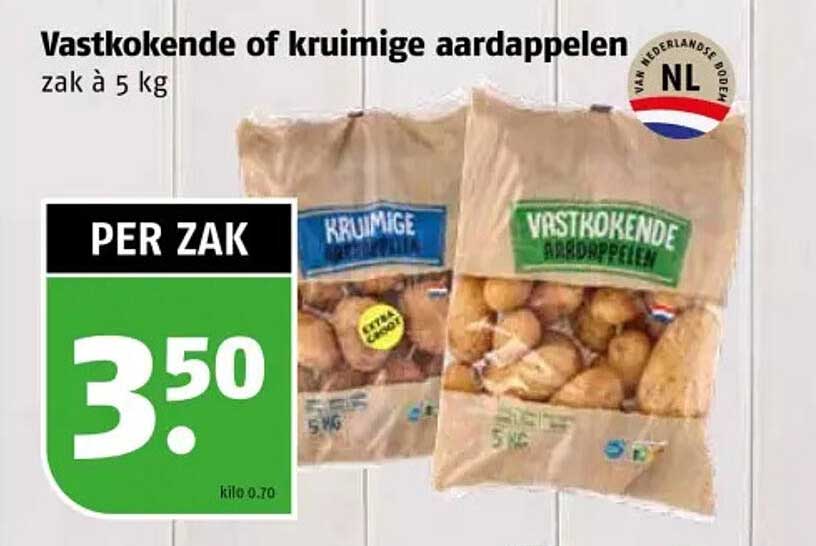 Vastkokende of kruimige aardappelen zak à 5 kg