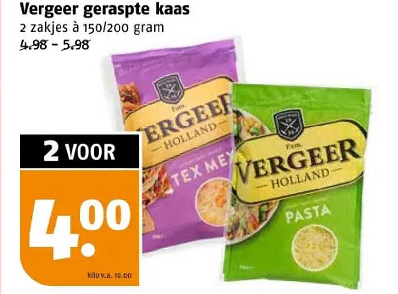 Vergeer geraspte kaas