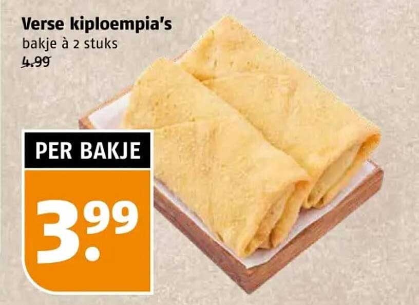 Verse kiplempia's bakje à 2 stuks