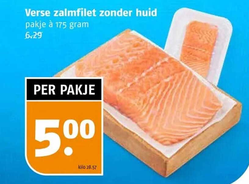 Verse zalmfilet zonder huid