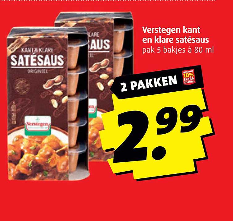 Verstegen kant en klare satésaus pak 5 bakjes à 80 ml