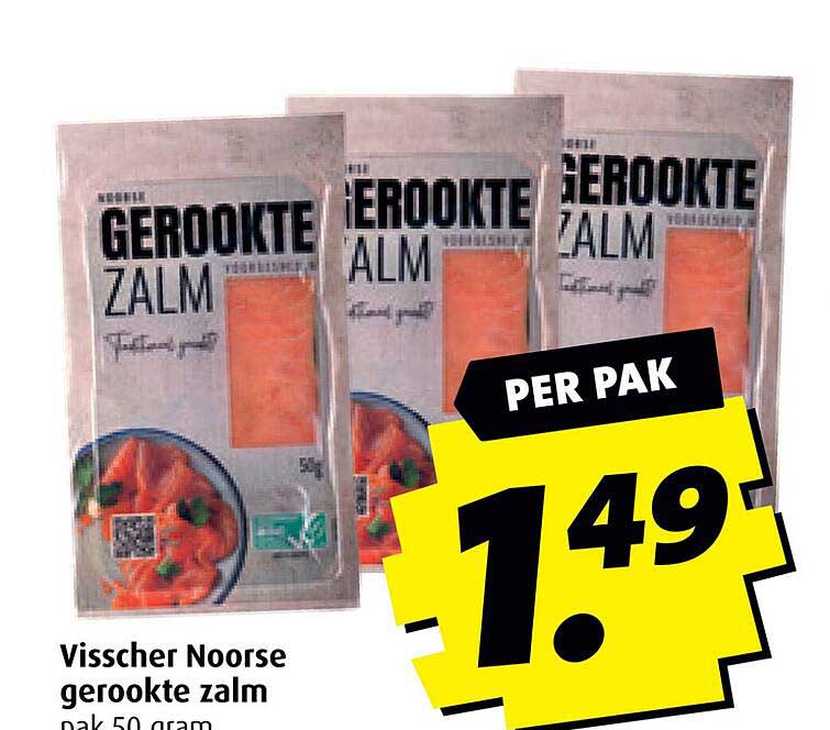 Visscher Noorse gerookte zalm pak 50 gram