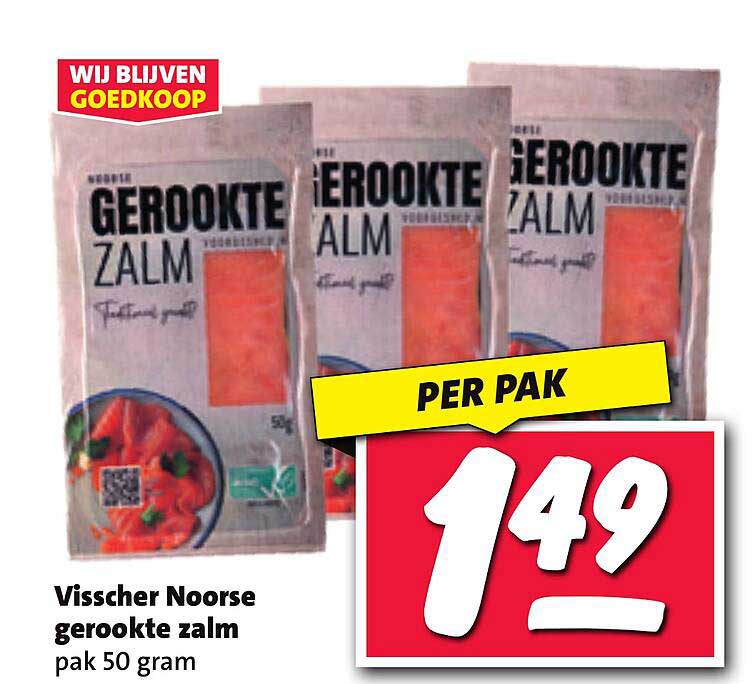 Visscher Noorse gerookte zalm pak 50 gram