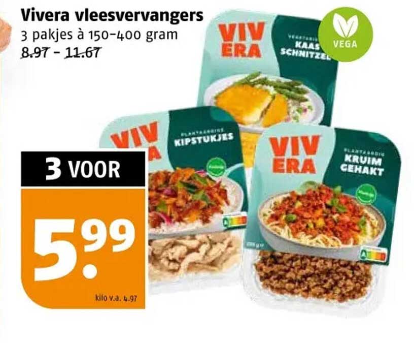 Vivera vleesvervangers 3 pakken a 150-400 gram