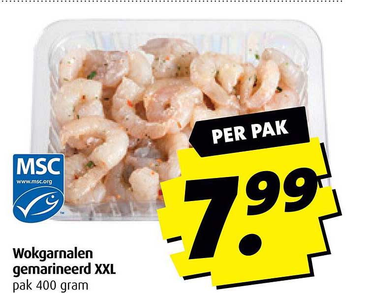 Wokgarnalen gemarineerd XXL pak 400 gram