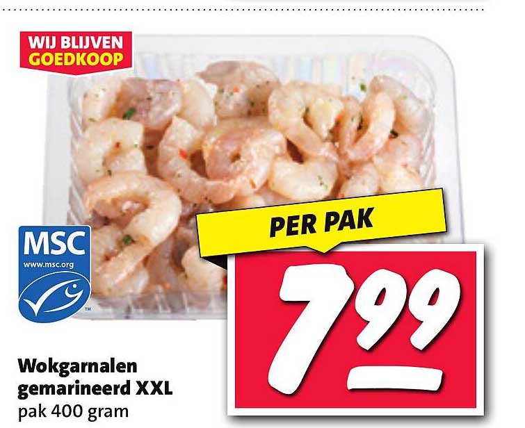 Wokgarnalen gemarineerd XXL pak 400 gram