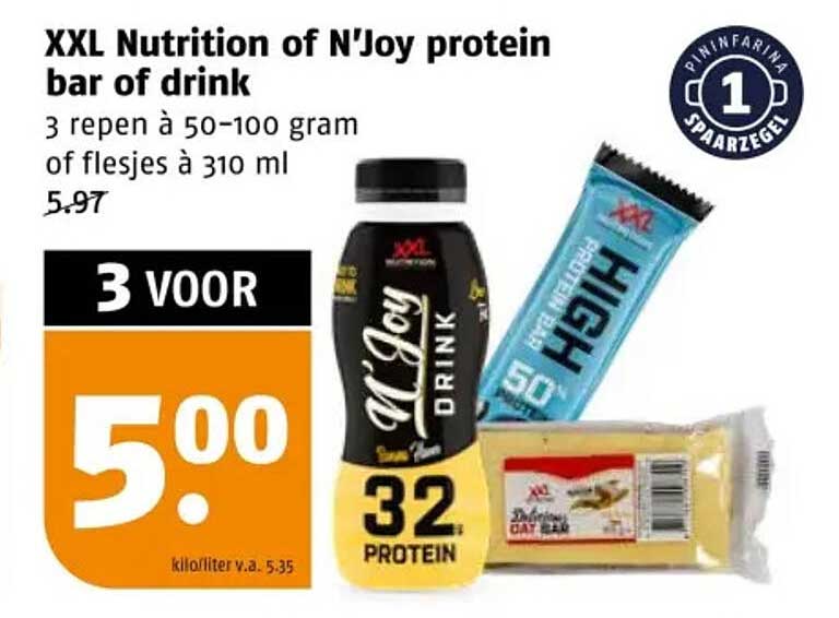 XXL Nutrition of N'Joy protein bar of drink