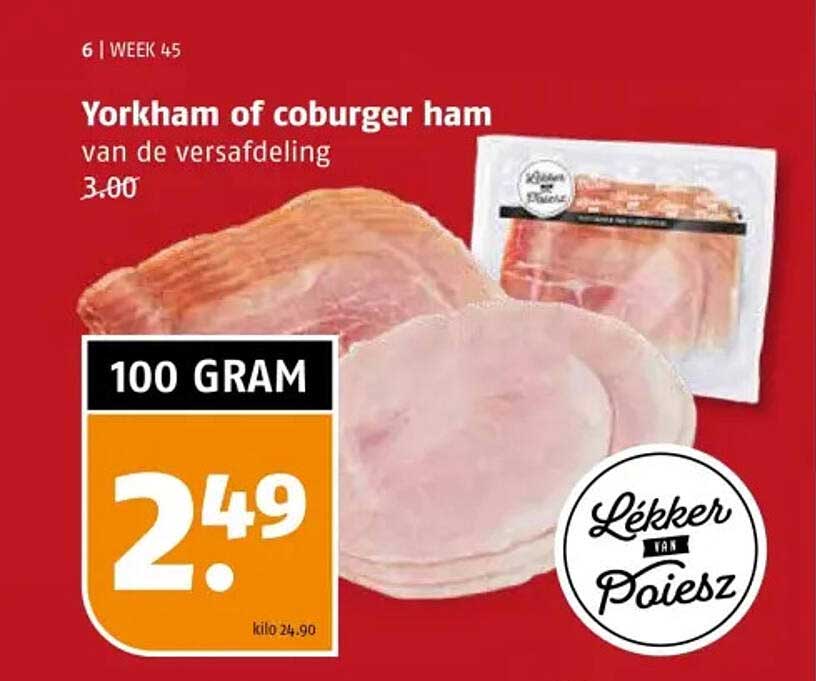 Yorkham of coburger ham van de versafdeling