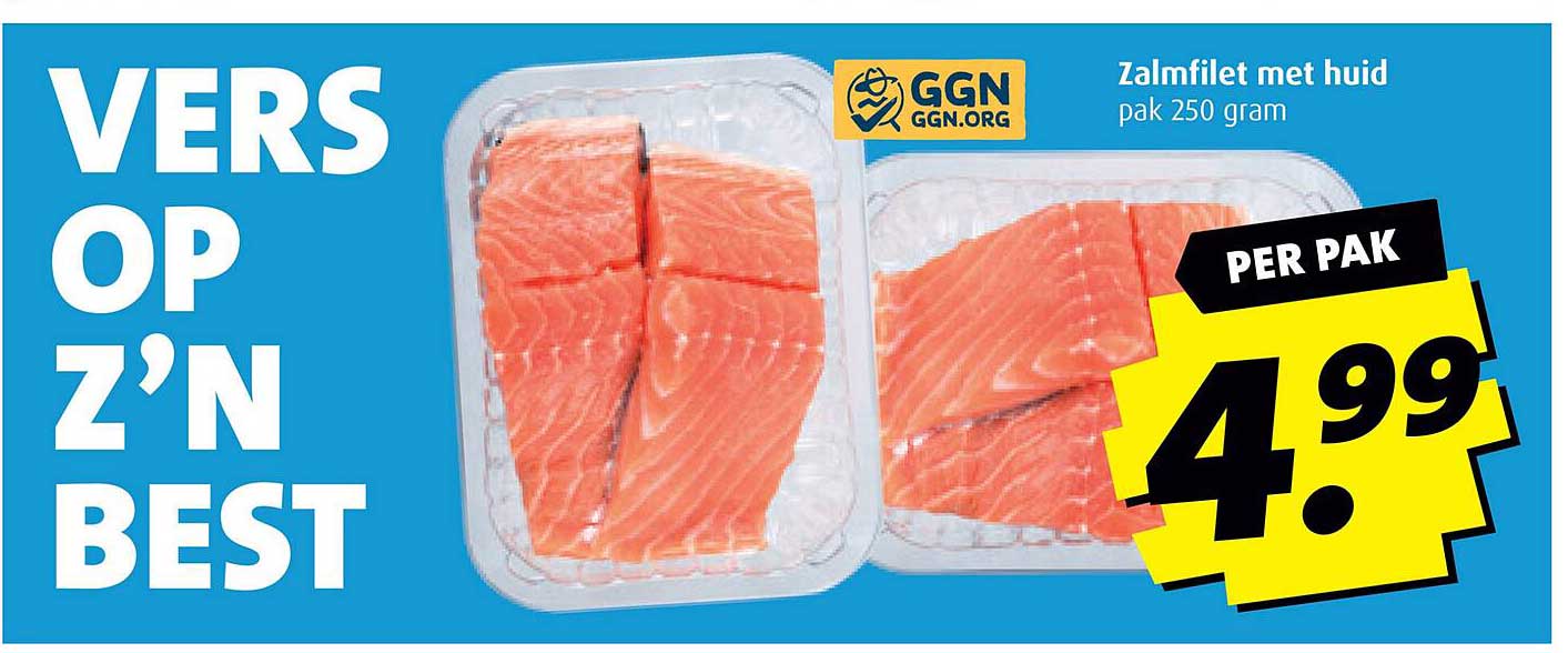 Zalmfilet met huid pak 250 gram