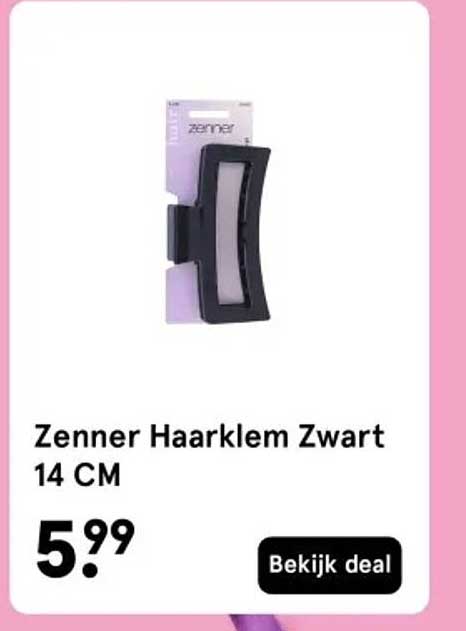 Zenner Haarklem Zwart 14 CM