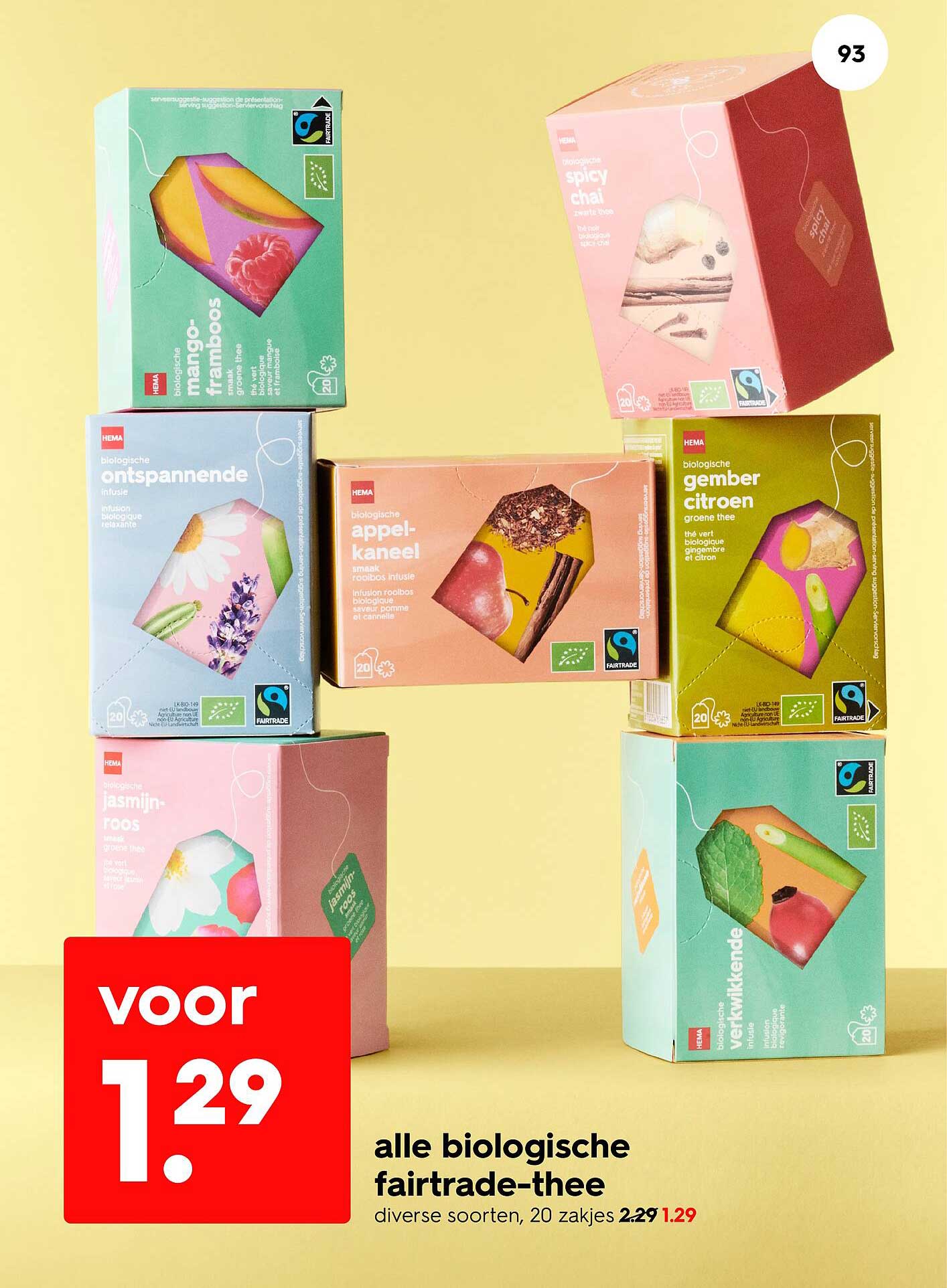 alle biologische fairtrade-thee