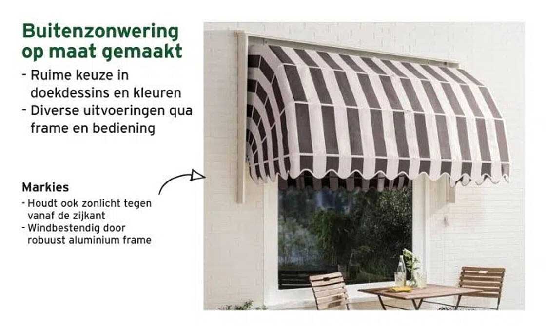 Buitenzonwering op maat gemaakt