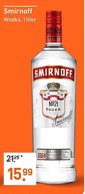 Smirnoff Wodka, 1 Liter aanbieding bij Gall & Gall Smirnoff Wodka, 1 Liter aanbieding bij Gall & Gall