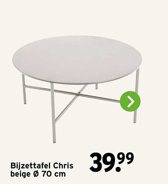 Bijzettafel Chris beige Ø 70 cm