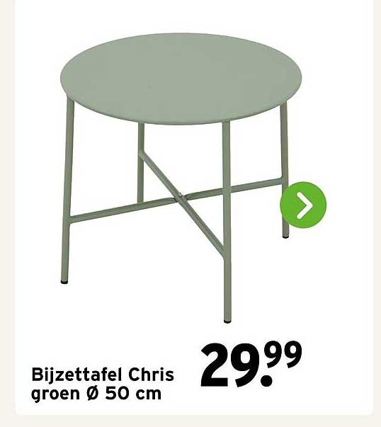Bijzettafel Chris groen Ø 50 cm