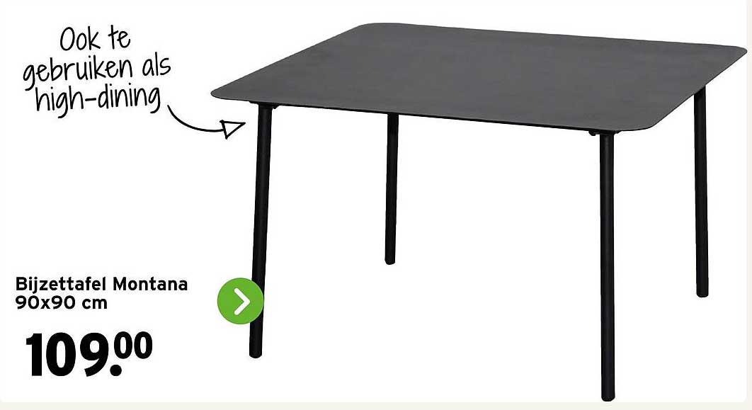 Bijzettafel Montana 90x90 cm