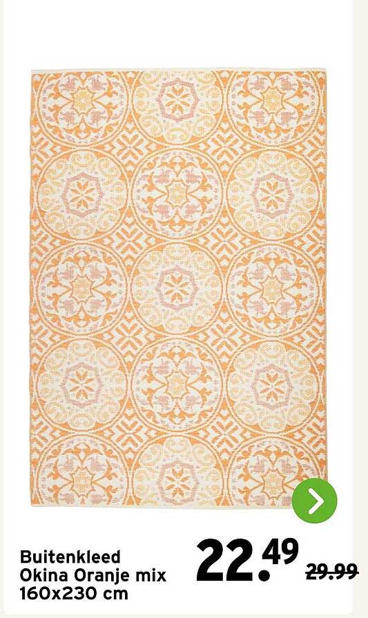 Buitenkleed Okina Oranje mix 160x230 cm