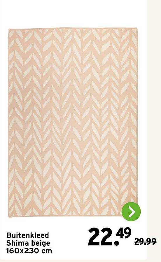 Buitenkleed Shima beige 160x230 cm