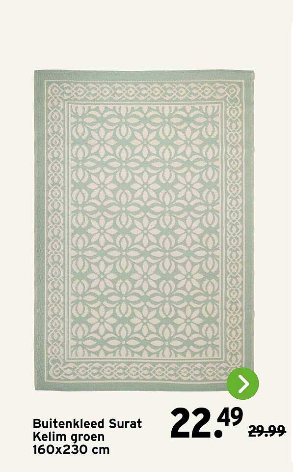 Buitenkleed Surat Kelim groen 160x230 cm
