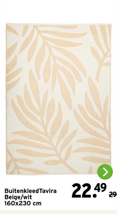 BuitenkleedTavira Beige/wit 160x230 cm