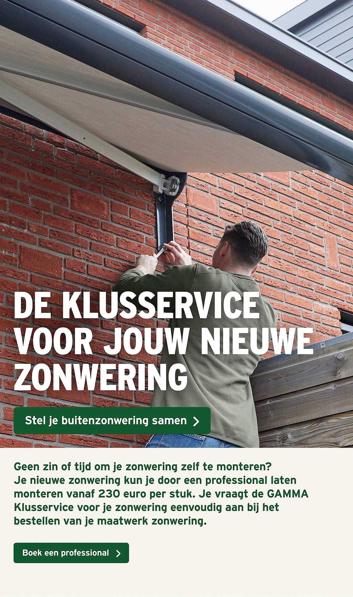DE KLUSSERVICE VOOR JOUW NIEUWE ZONWERING