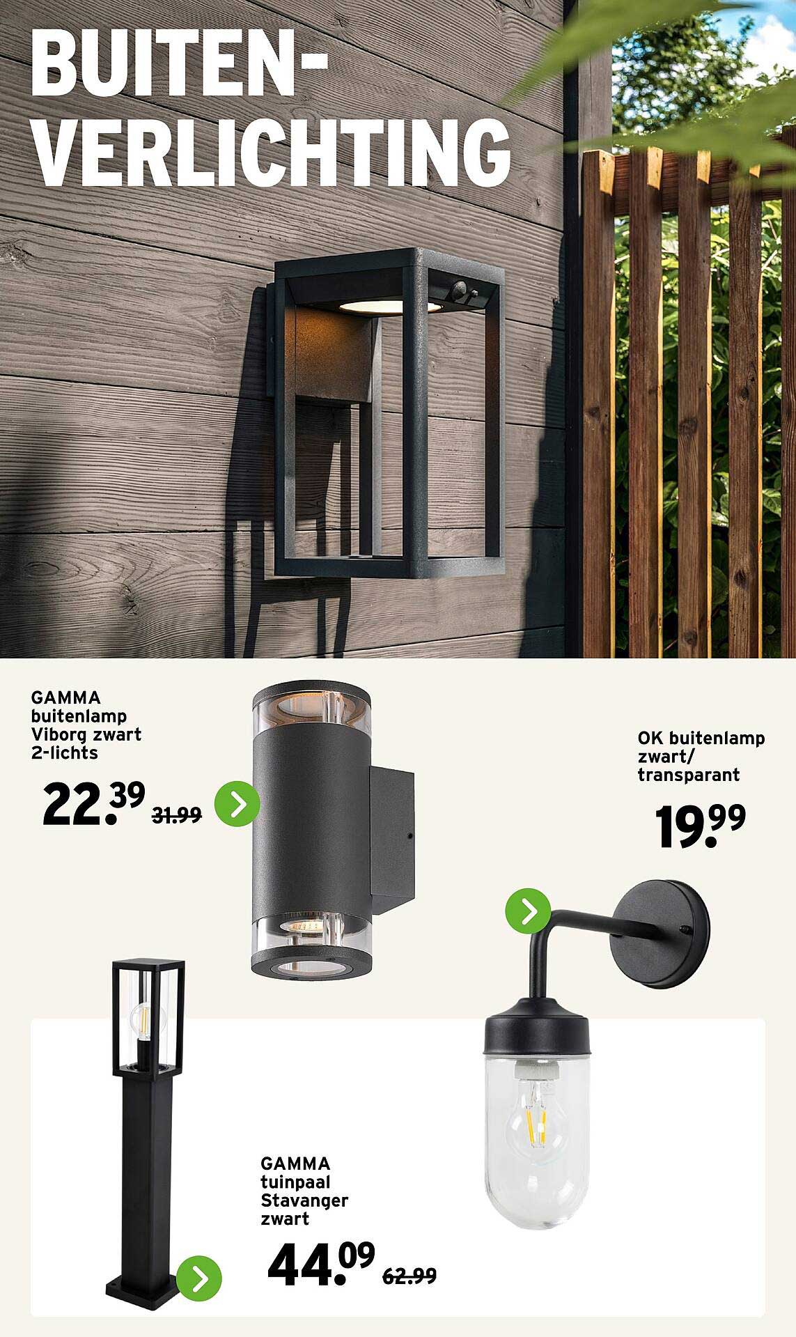 GAMMA buitenlamp Viborg zwart 2-lichts