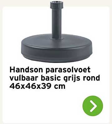 Handson parasolvoet vulbaar basic grijs rond 46x46x39 cm