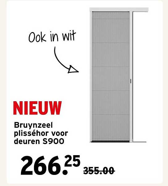 NIEUW Bruynzeel plisséhorg voor deuren S900