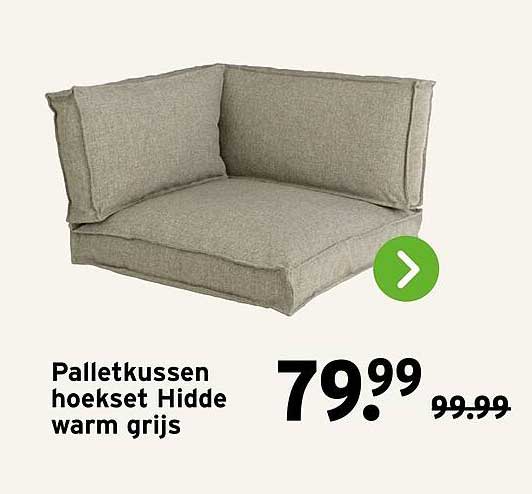 Palletkussen hoekset Hidde warm grijs