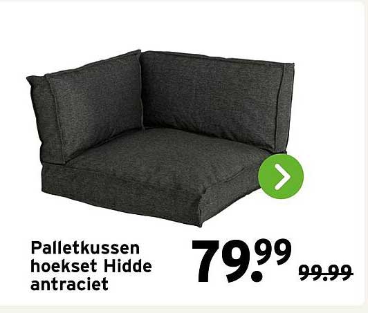 Palletkussen hoeksset Hidde antraciet