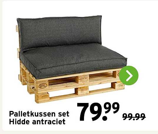 Palletkussen set Hidde antraciet