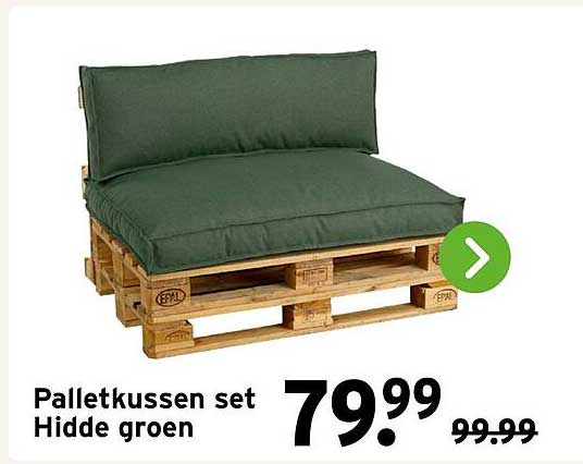 Palletkussen set Hidde groen